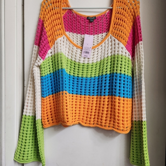 Colorful Striped Crochet Sweater - Picture 3 of 3